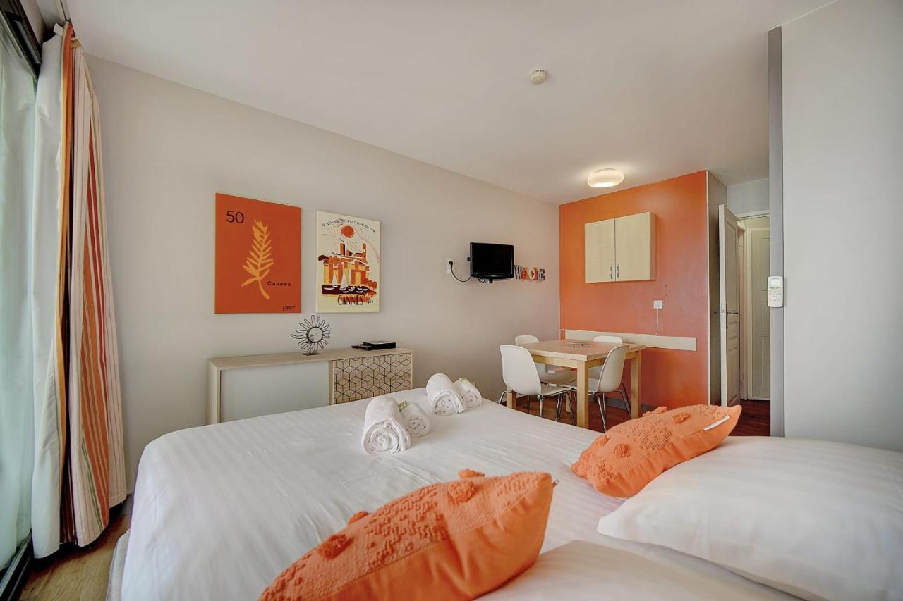 Immogroom - 2 Rooms Sea View - Swimming Pool - Terrace - Parking - Ac Cannes Luaran gambar